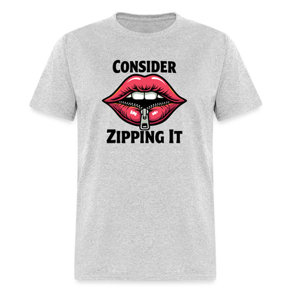 Consider Zipping It T-Shirt - heather gray