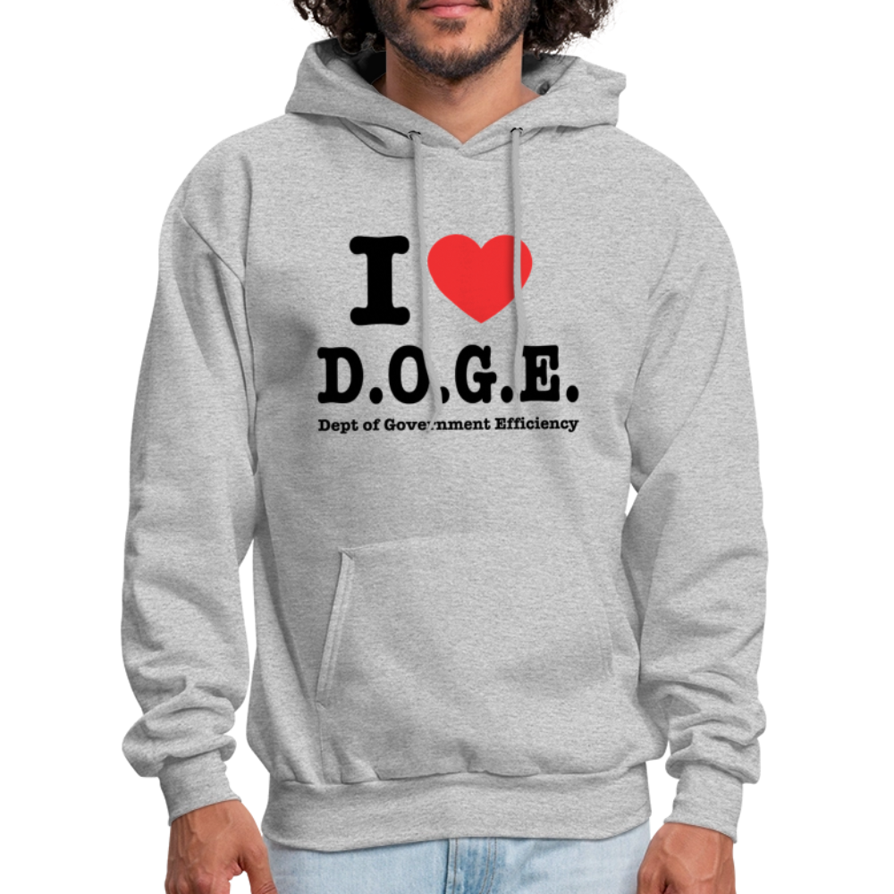 I Heart DOGE (Dept of Government Efficiency) Hoodie - heather gray