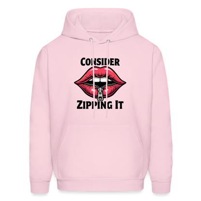 Consider Zipping It Hoodie - pale pink