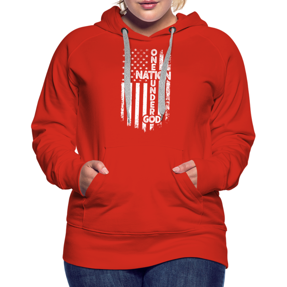 One Nation Under God Women’s Premium Hoodie - red