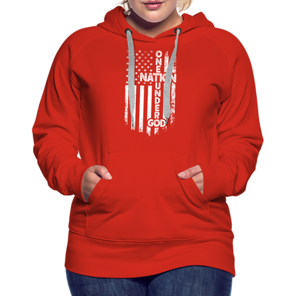 One Nation Under God Women’s Premium Hoodie - red