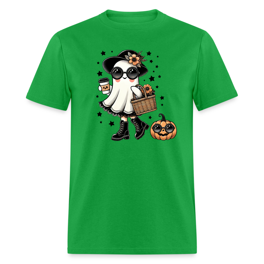 Cute Halloween Mom Ghost T-Shirt - bright green