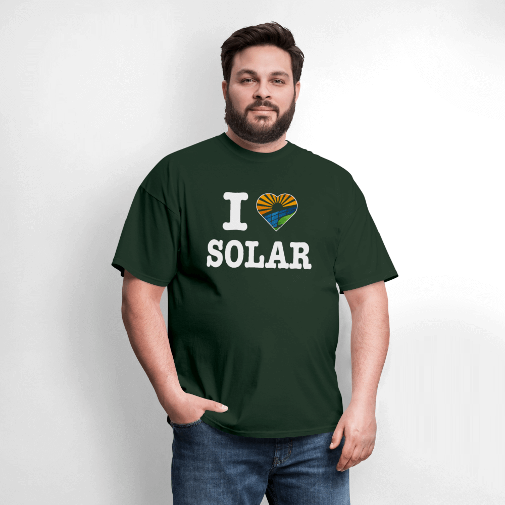 I Love Solar T-Shirt Color: forest green