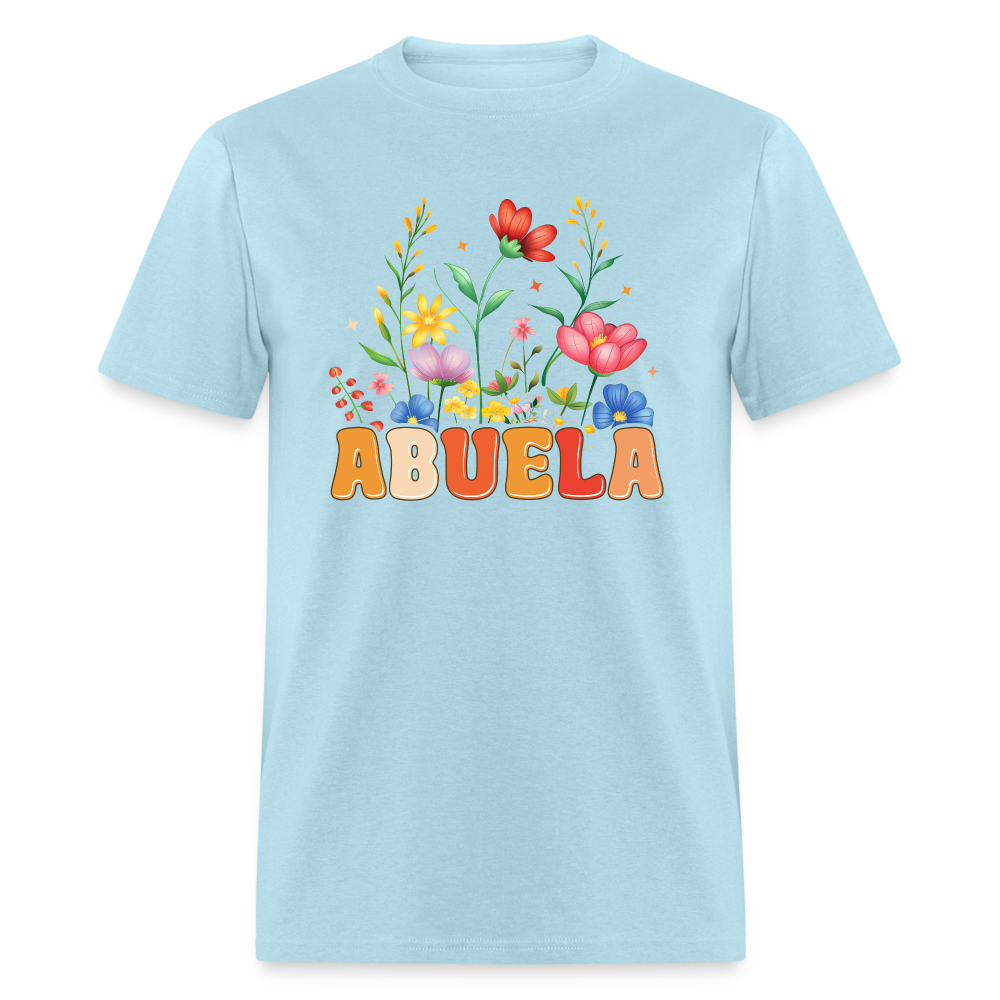 Abuela T-Shirt with Floral Design - powder blue