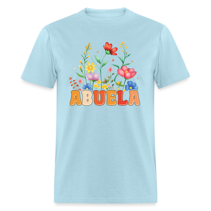 Abuela T-Shirt with Floral Design - powder blue