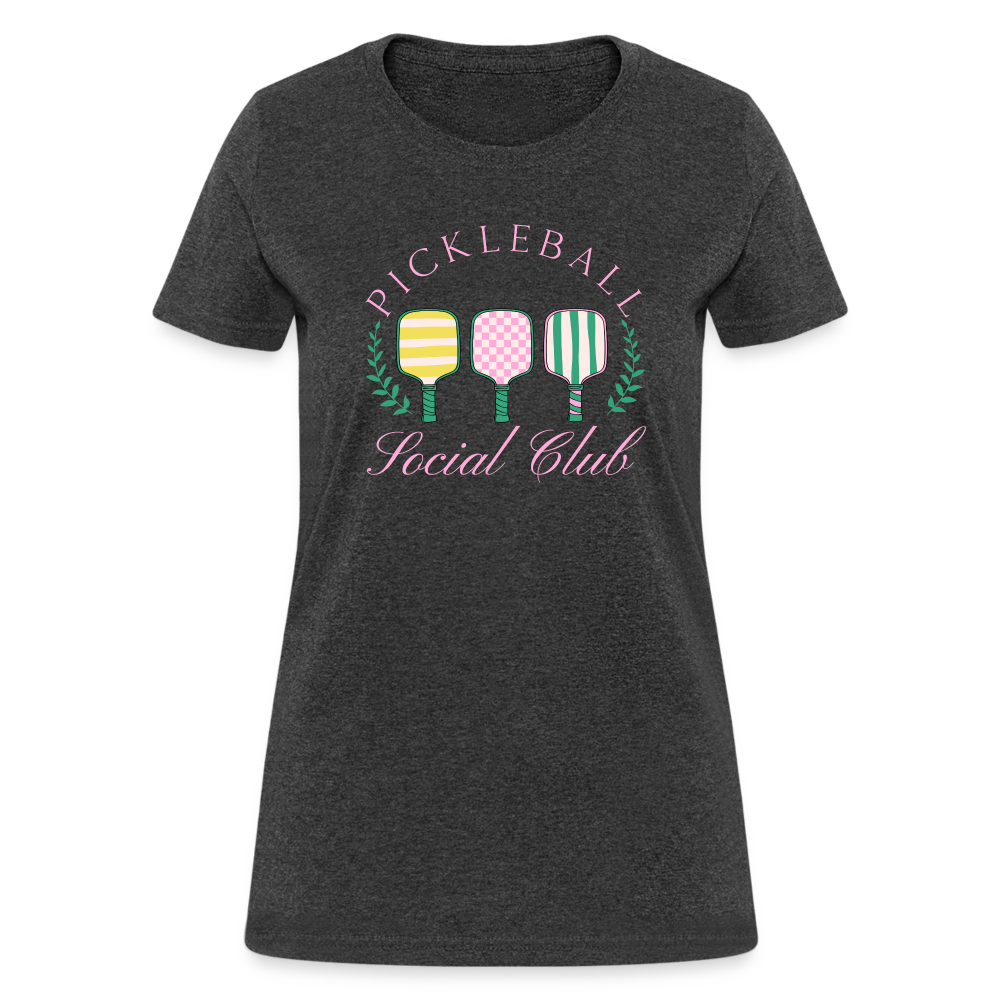 Pickleball Social Club Women's Contoured T-Shirt - heather black