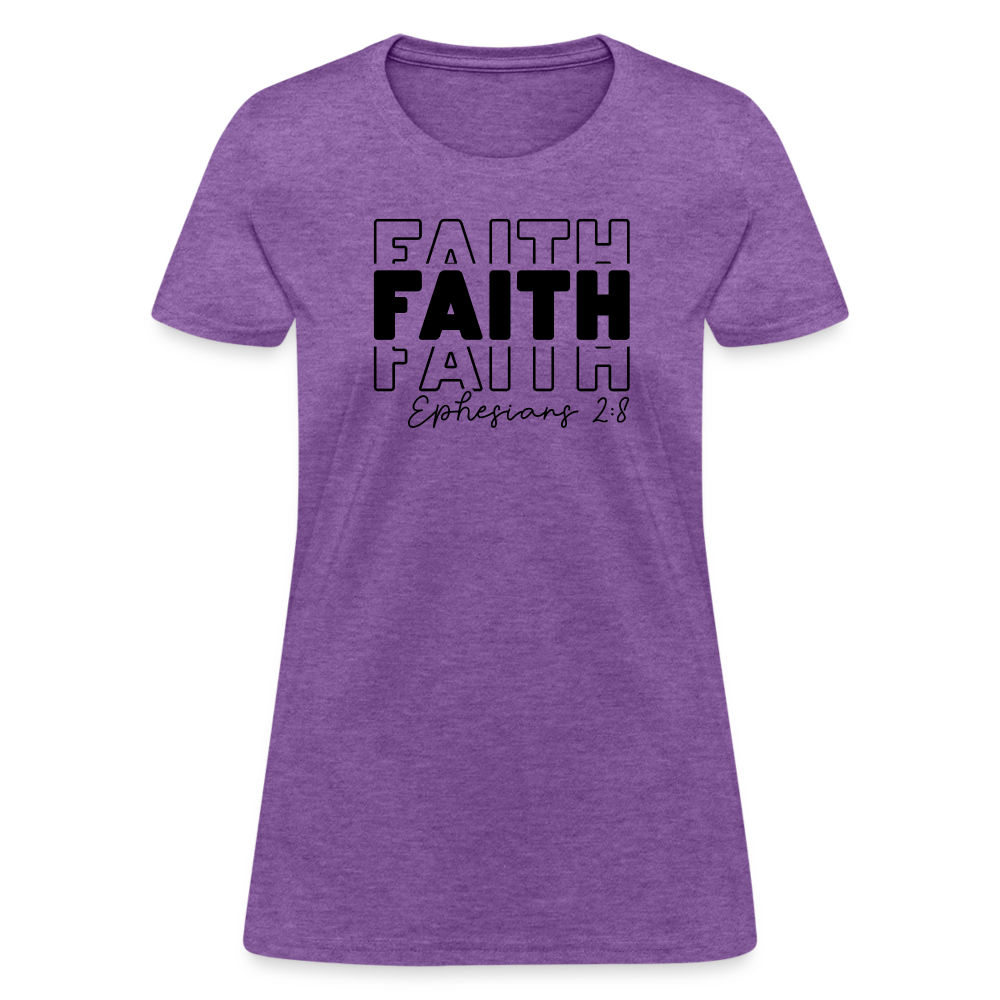 Faith Ephesians 2:8 Women's T-Shirt - purple heather