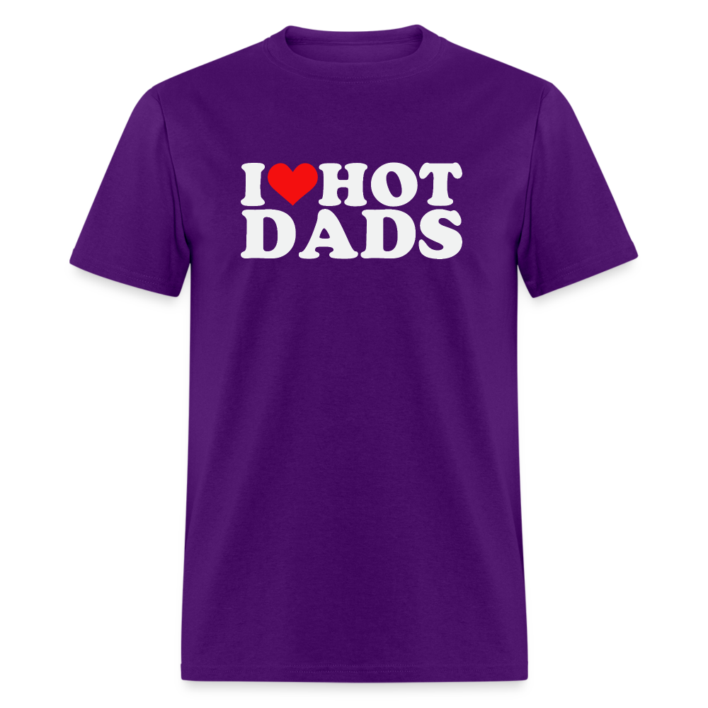 I Heart Hot Dads (Funny I Love Hot Dads) T-Shirt - purple