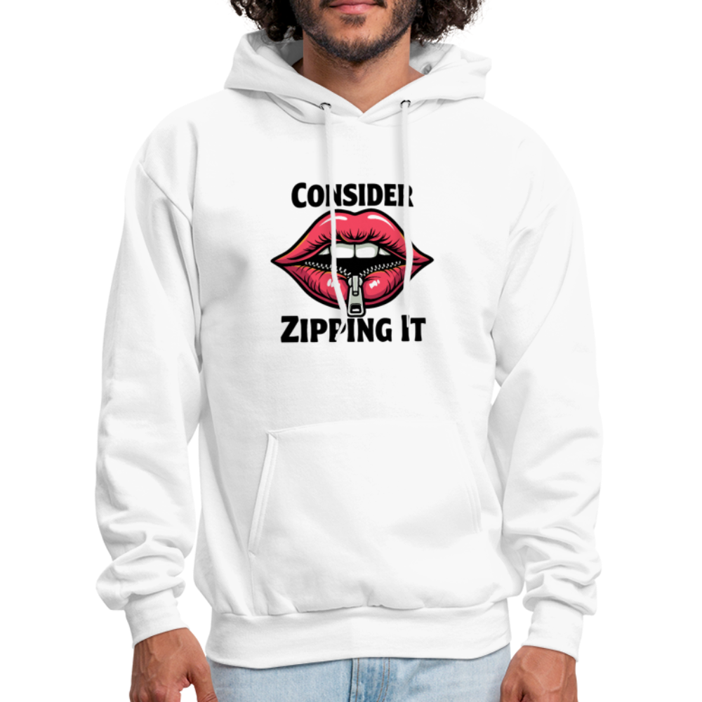 Consider Zipping It Hoodie - white