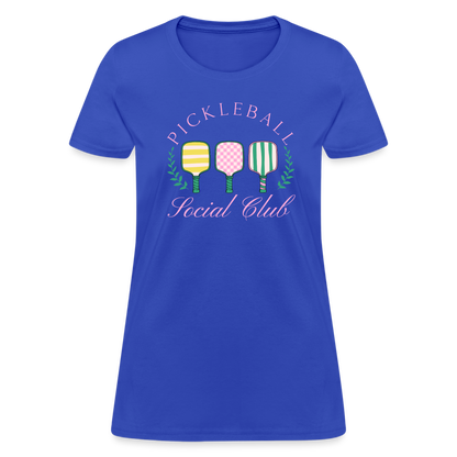 Pickleball Social Club Women's Contoured T-Shirt - royal blue