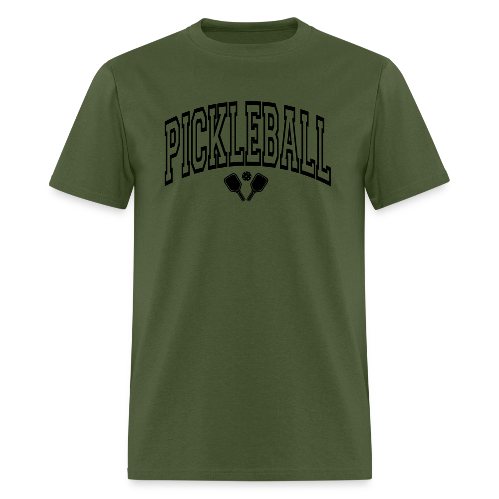 Pickleball T-Shirt (Black Arch Letters) - military green