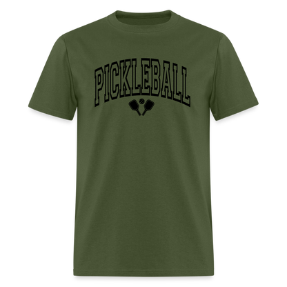 Pickleball T-Shirt (Black Arch Letters) - military green