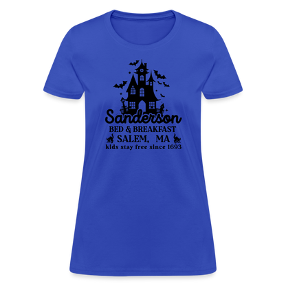 Sanderson Bed & Breakfast Salem MA Women's Contoured T-Shirt (Halloween) - royal blue