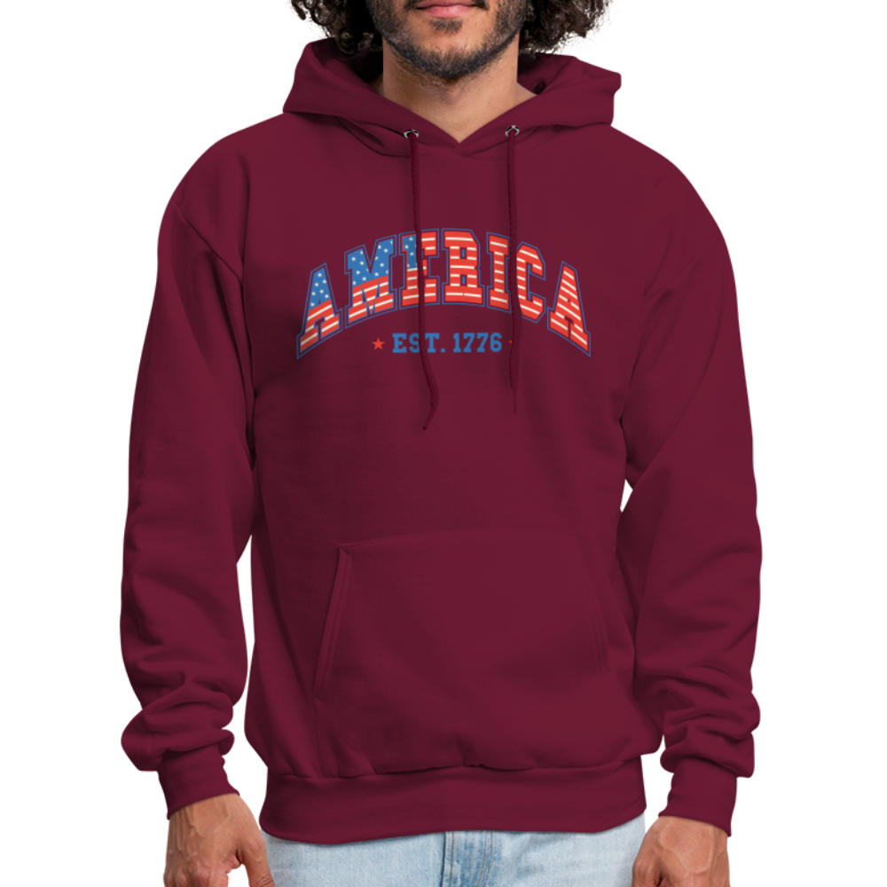 American 1776 Hoodie - burgundy