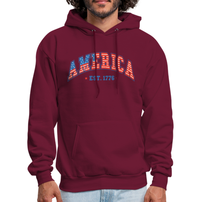 American 1776 Hoodie - burgundy