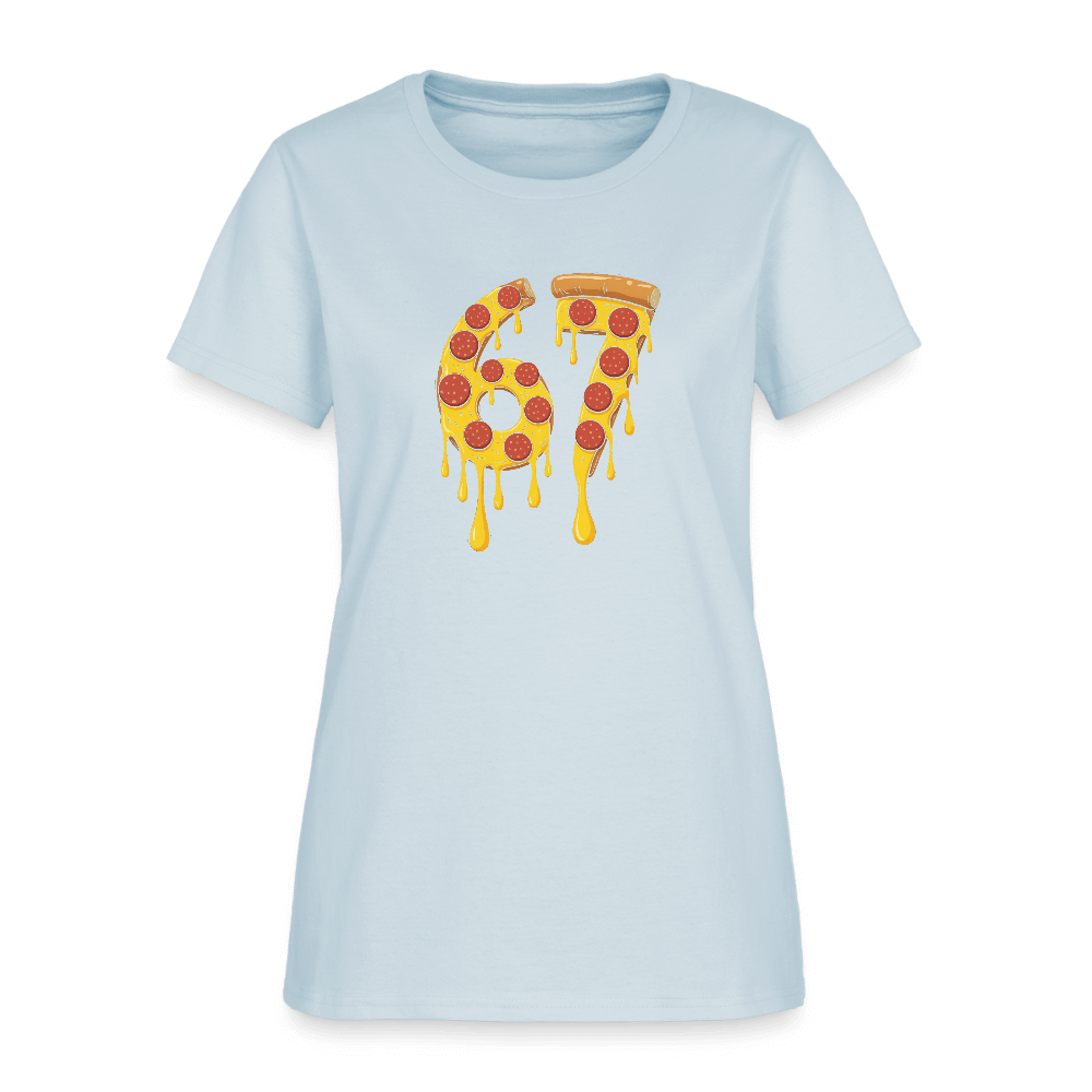 Six Seven 67 Pizza Women's T-Shirt Color: light blue