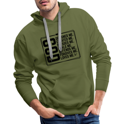 GOD Designed Me Men’s Premium Hoodie - olive green