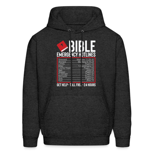 Bible Emergency Hotline (Scriptures) Hoodie - charcoal grey