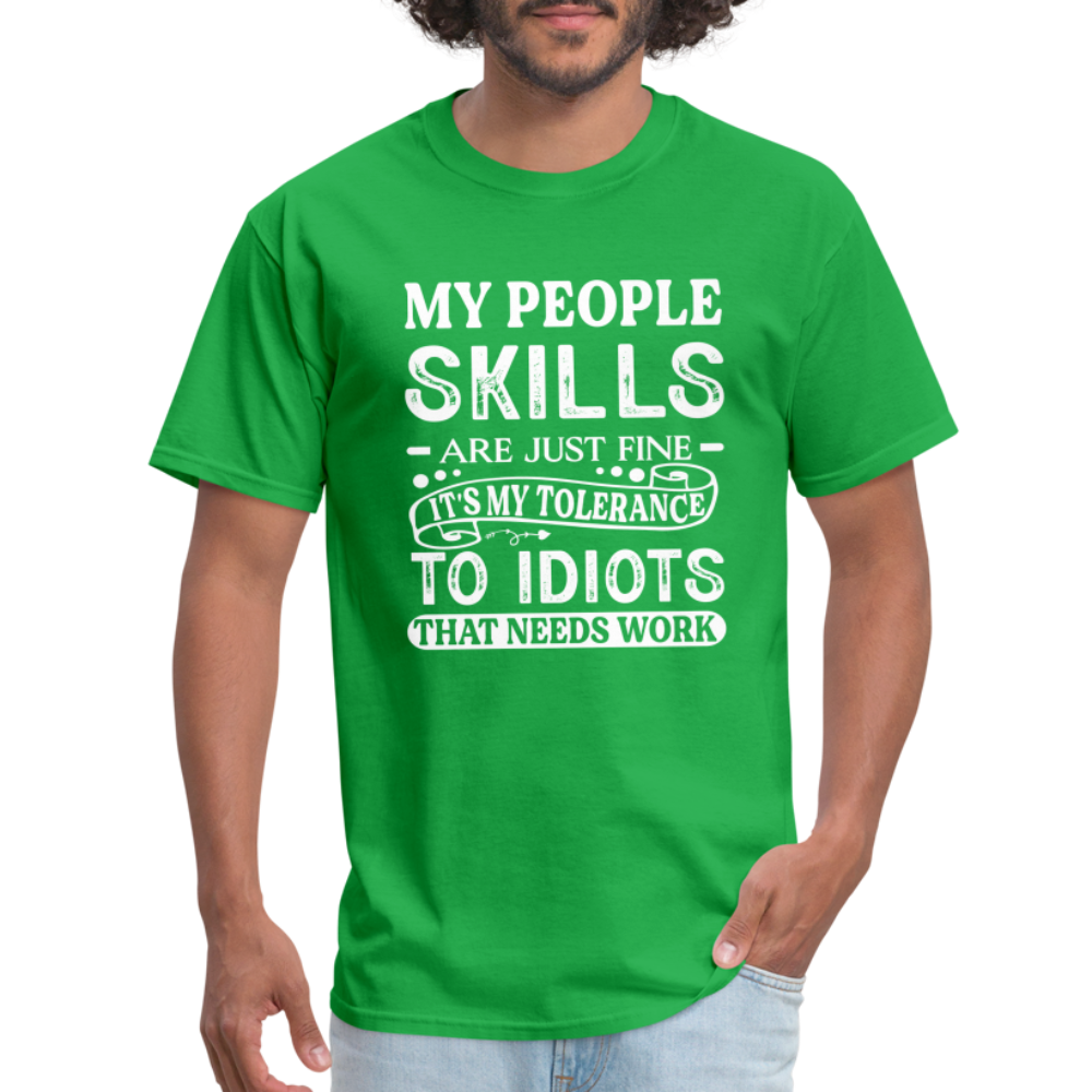 My People Skills Are Just Fine T-Shirt - bright green