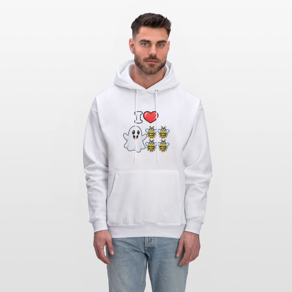 I Heart Boo Bees Hoodie – Funny Halloween Adult Humor - white