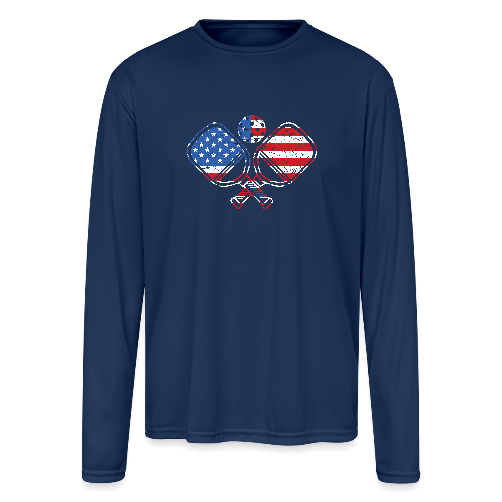 Men's Moisture Wicking Performance Long Sleeve T-Shirt - navy
