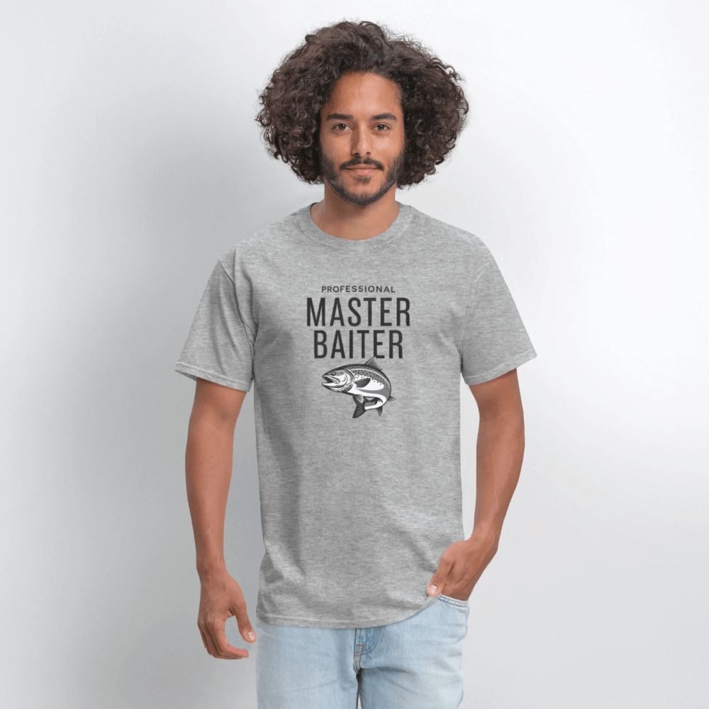 Professional Master Baiter Funny Fishing T-Shirt - heather gray