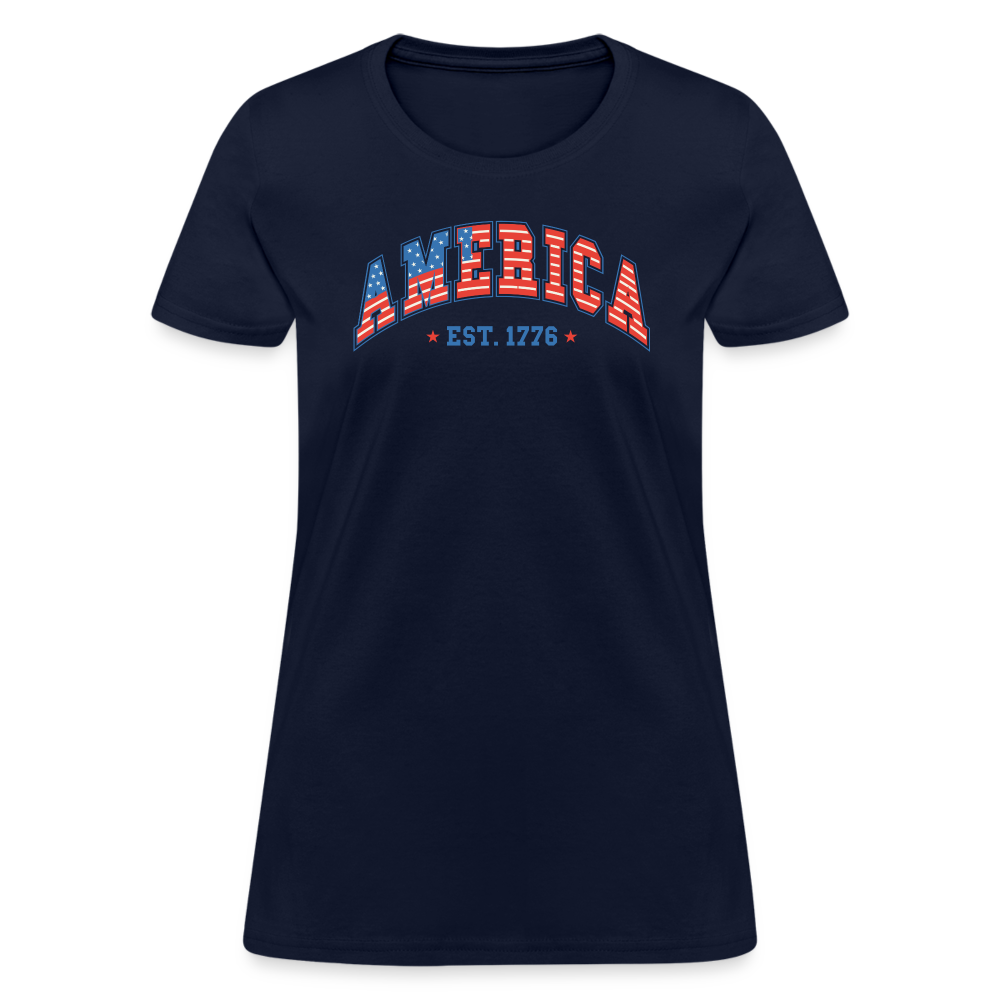 American 1776 Women's Contoured T-Shirt - navy