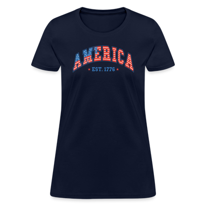 American 1776 Women's Contoured T-Shirt - navy