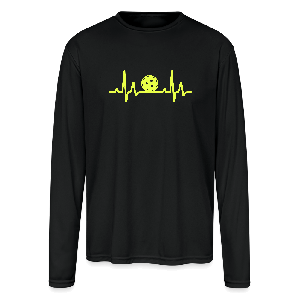Pickleball Heartbeat Performance Long Sleeve – Play with Passion - black