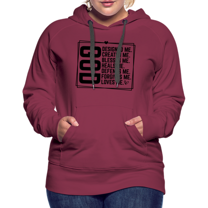 GOD Designed Me Women’s Premium Hoodie - burgundy