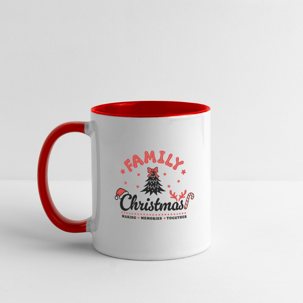 Family Christmas Making Memories Together Coffee Mug - white/red