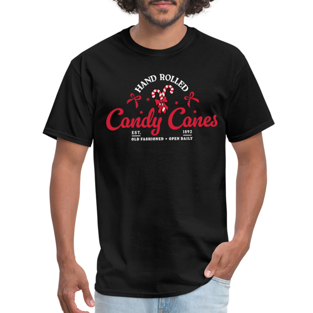 Hand Rolled Candy Canes T-Shirt - black