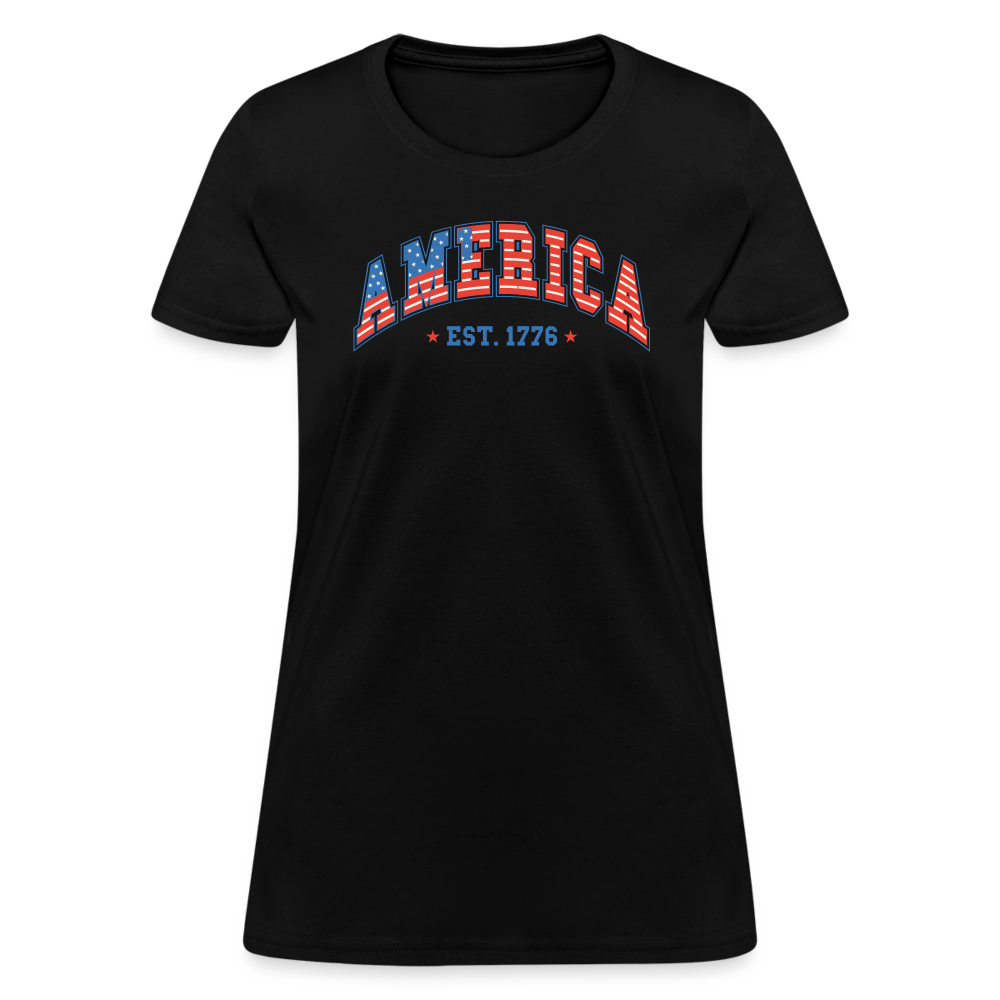 American 1776 Women's Contoured T-Shirt - black