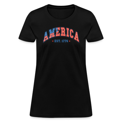 American 1776 Women's Contoured T-Shirt - black