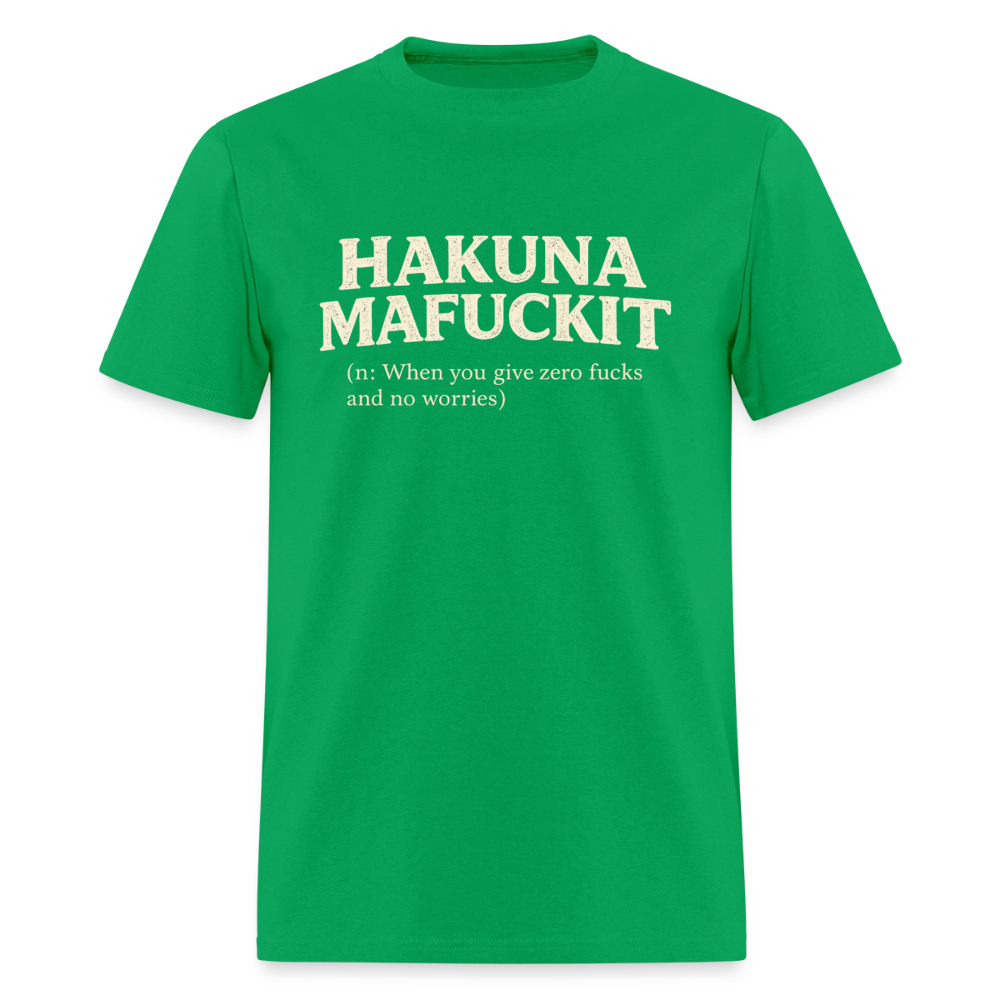 Hakuna Mafuckit Funny Graphic T-Shirt Color: Bright Green