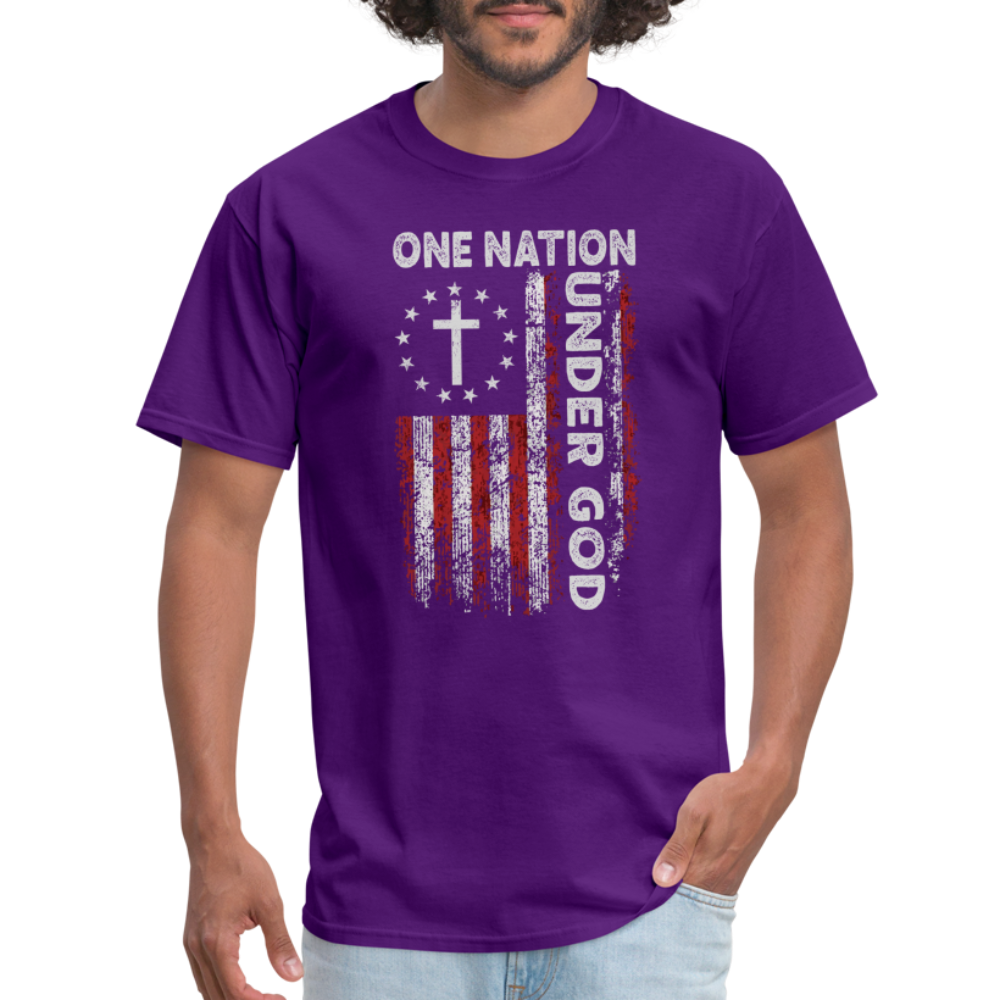 One Nation Under God T-Shirt - purple