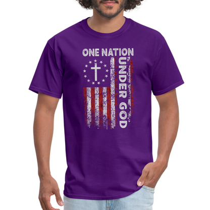 One Nation Under God T-Shirt - purple