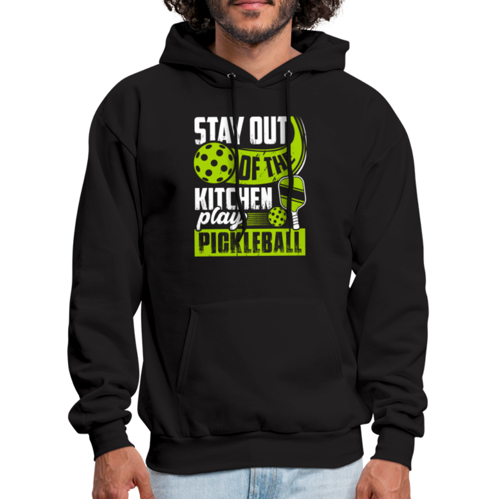 Stay Out Of The Kitchen Play Pickleball Hoodie - black