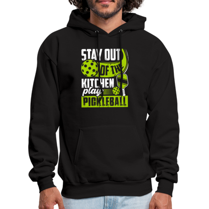 Stay Out Of The Kitchen Play Pickleball Hoodie - black