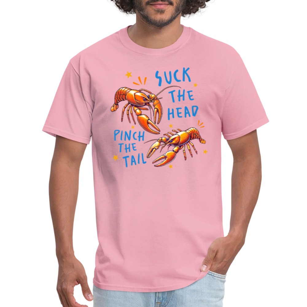 Suck The Head Pinch The Tail (Crawfish) T-Shirt Color: white