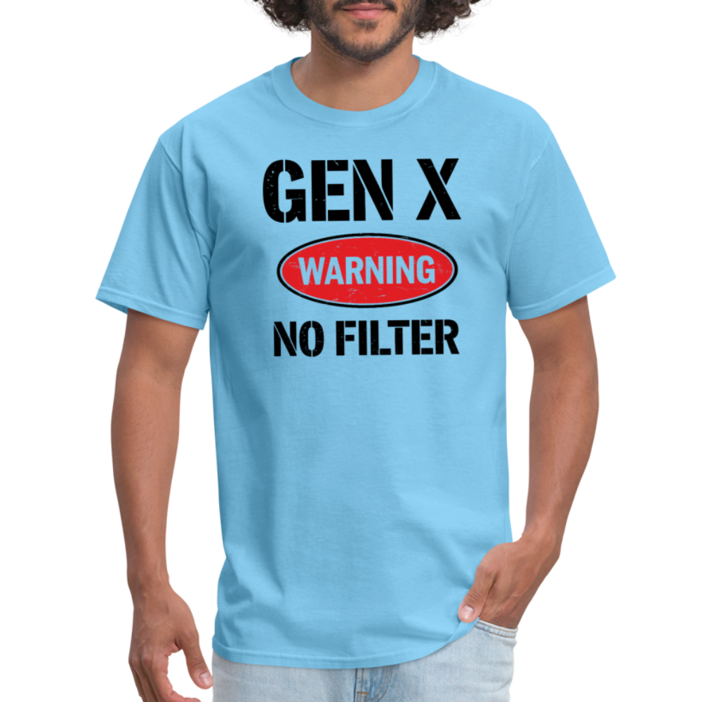 GEN-X Warning No Filter T-Shirt - aquatic blue