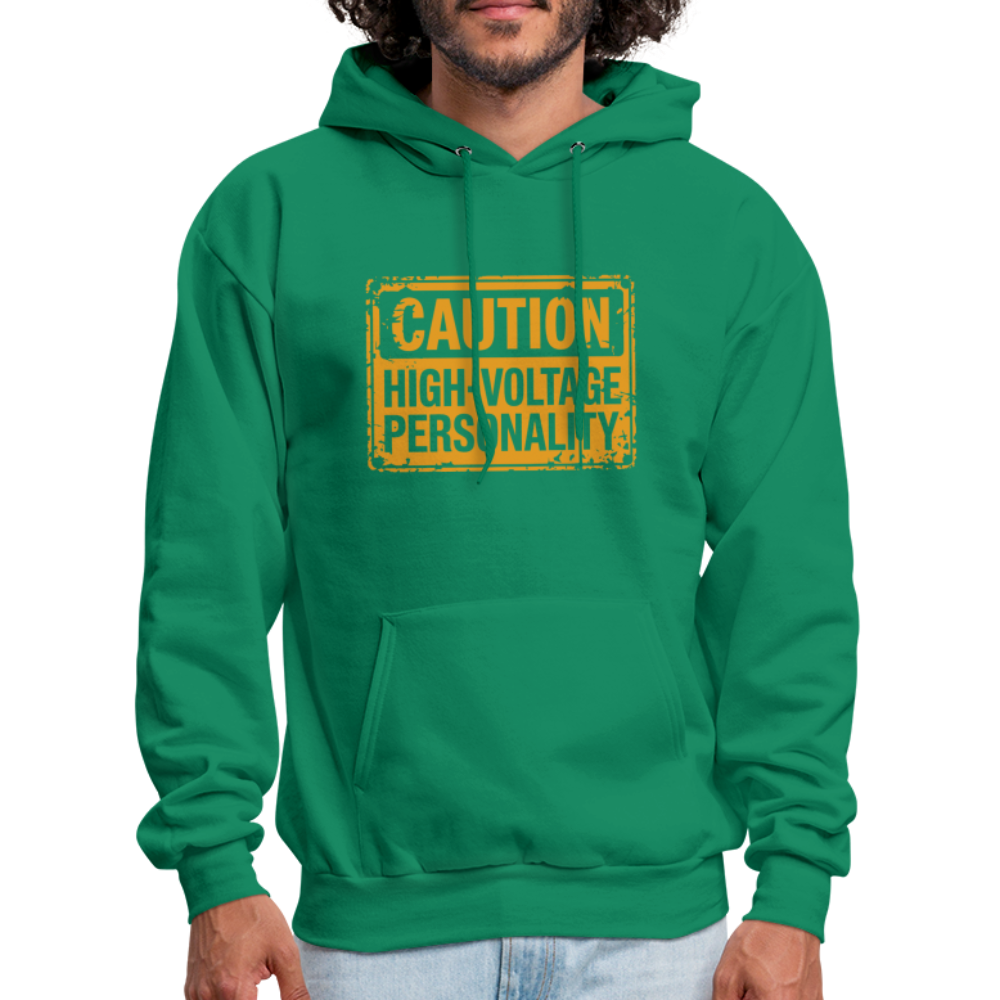 Caution High Voltage Personality Hoodie - kelly green