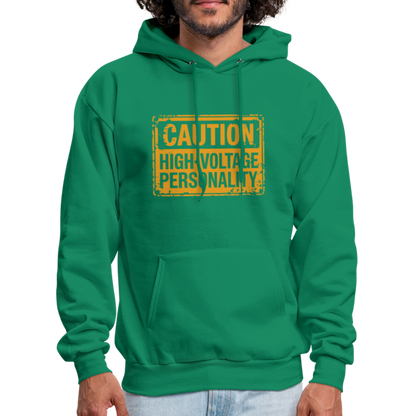 Caution High Voltage Personality Hoodie - kelly green