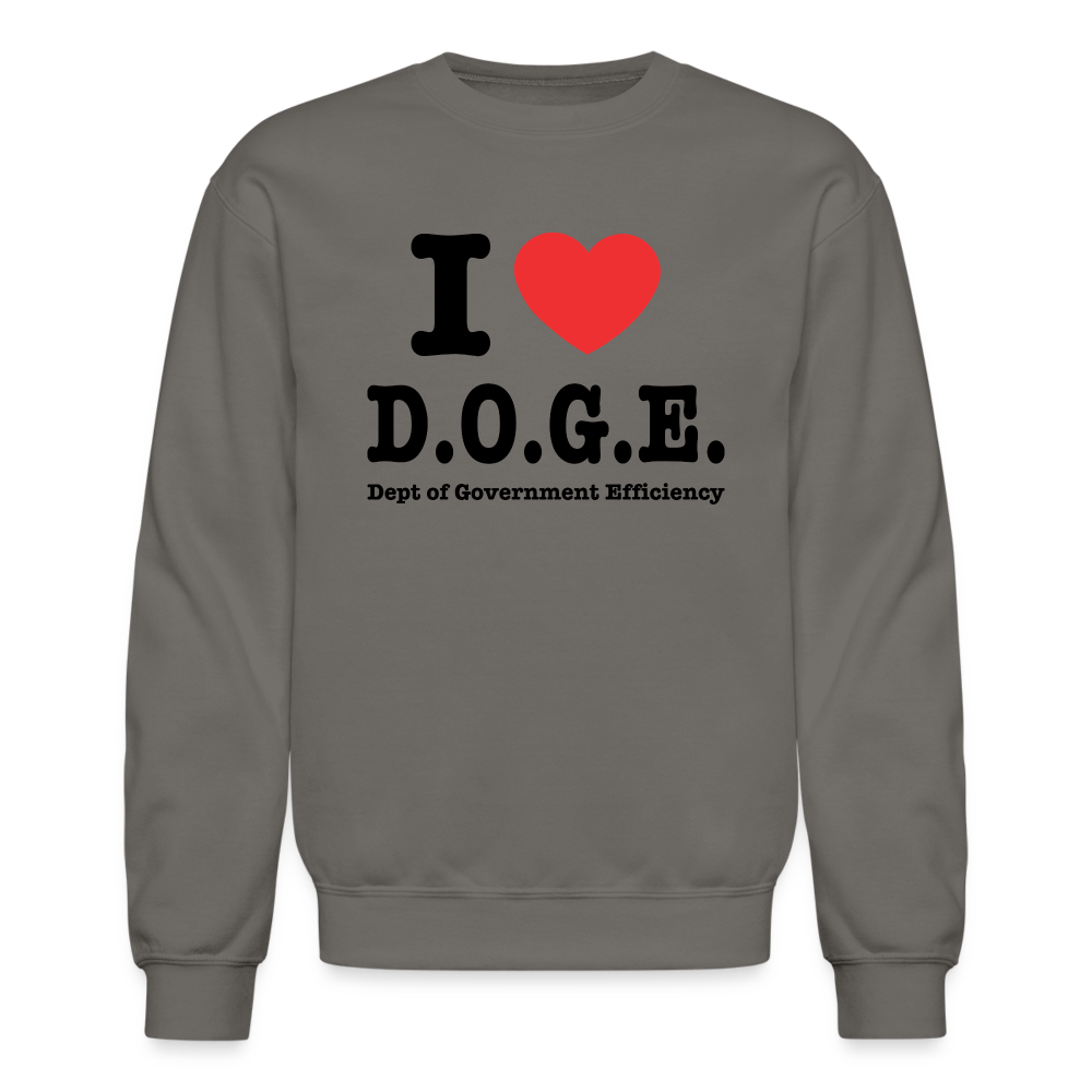 I Heart DOGE (Dept of Government Efficiency) Sweatshirt - asphalt gray