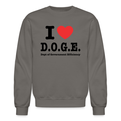 I Heart DOGE (Dept of Government Efficiency) Sweatshirt - asphalt gray