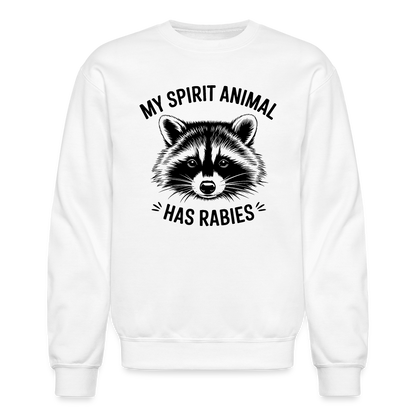 My Spirit Animal Has Rabies Sweatshirt - white