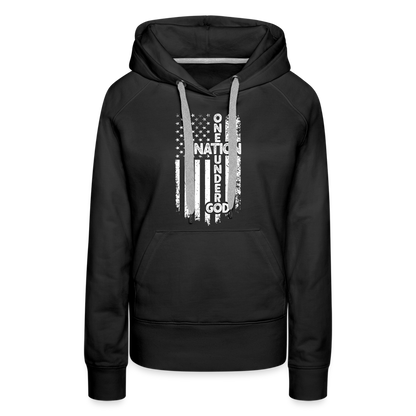 One Nation Under God Women’s Premium Hoodie - black