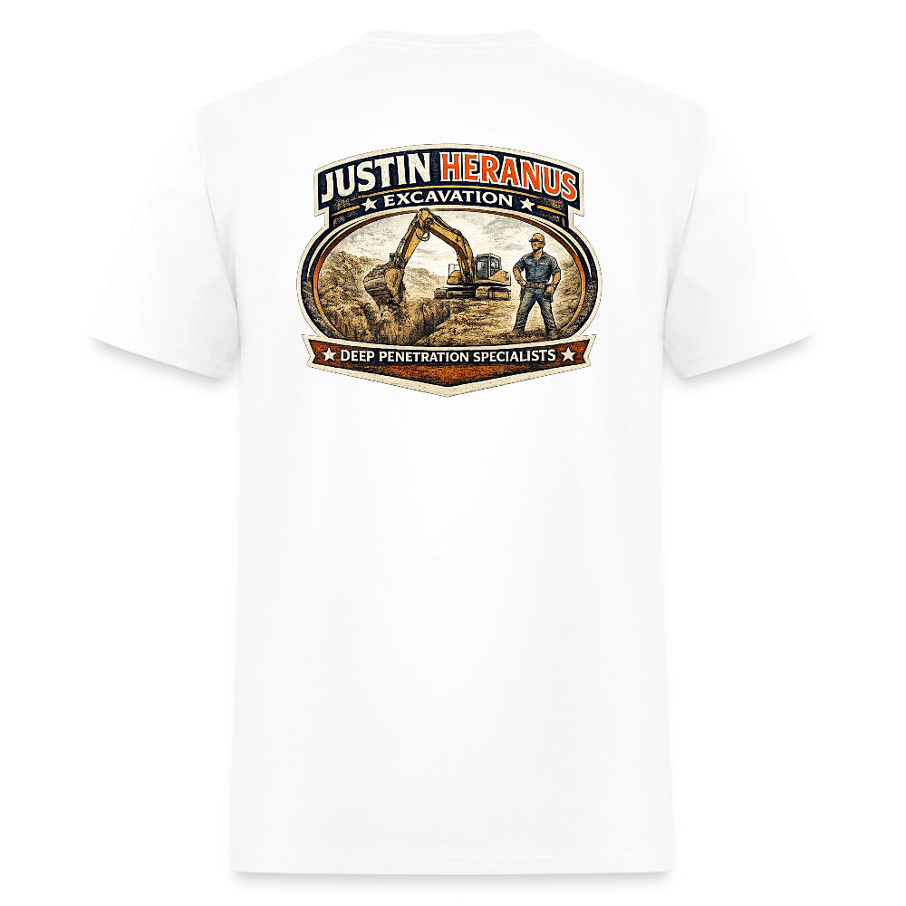 Justin Heranus Drilling Co Double-Sided Funny Humor Tee Color: safari