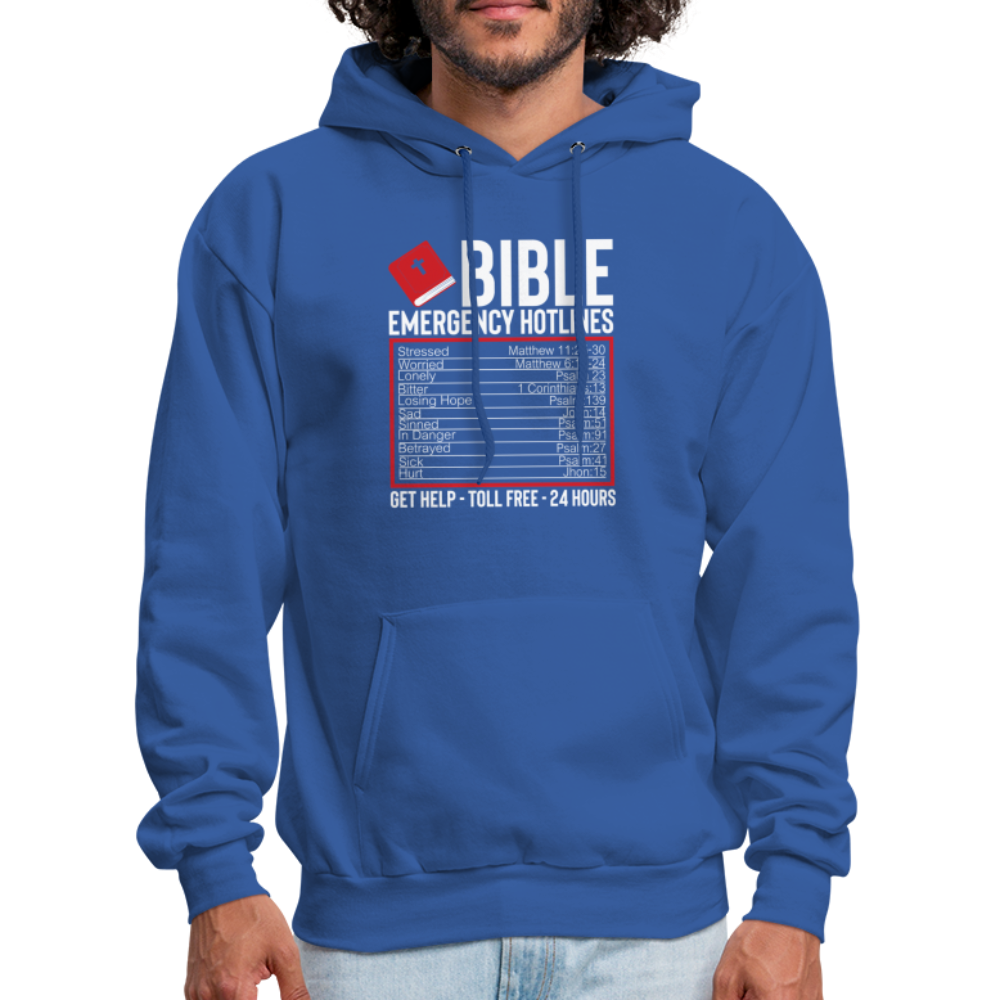 Bible Emergency Hotline (Scriptures) Hoodie - royal blue