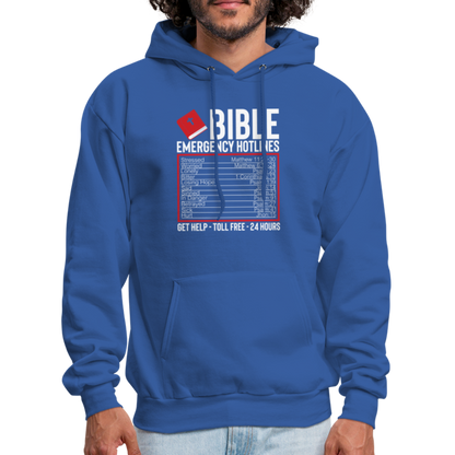 Bible Emergency Hotline (Scriptures) Hoodie - royal blue